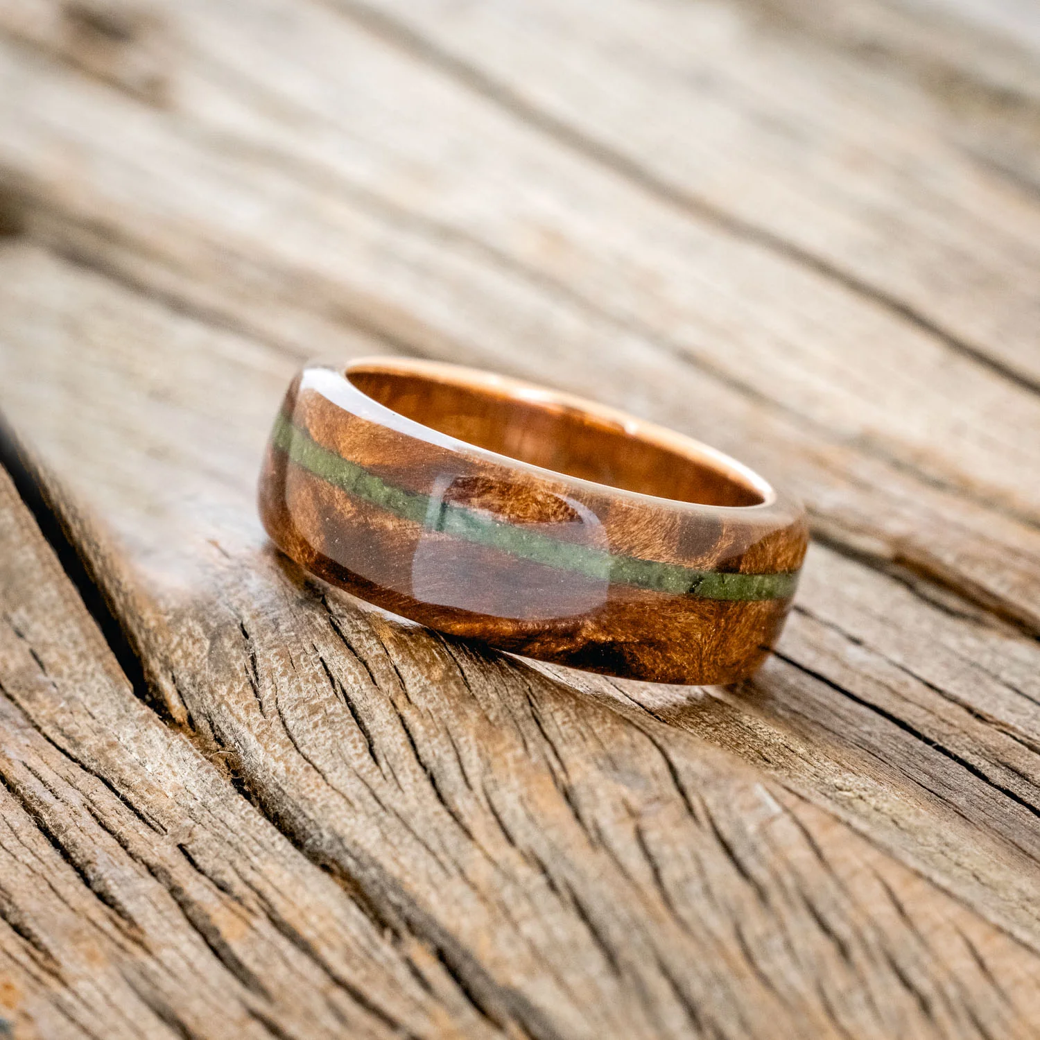 "REMMY" - REDWOOD & MOSS WEDDING RING - Image 12