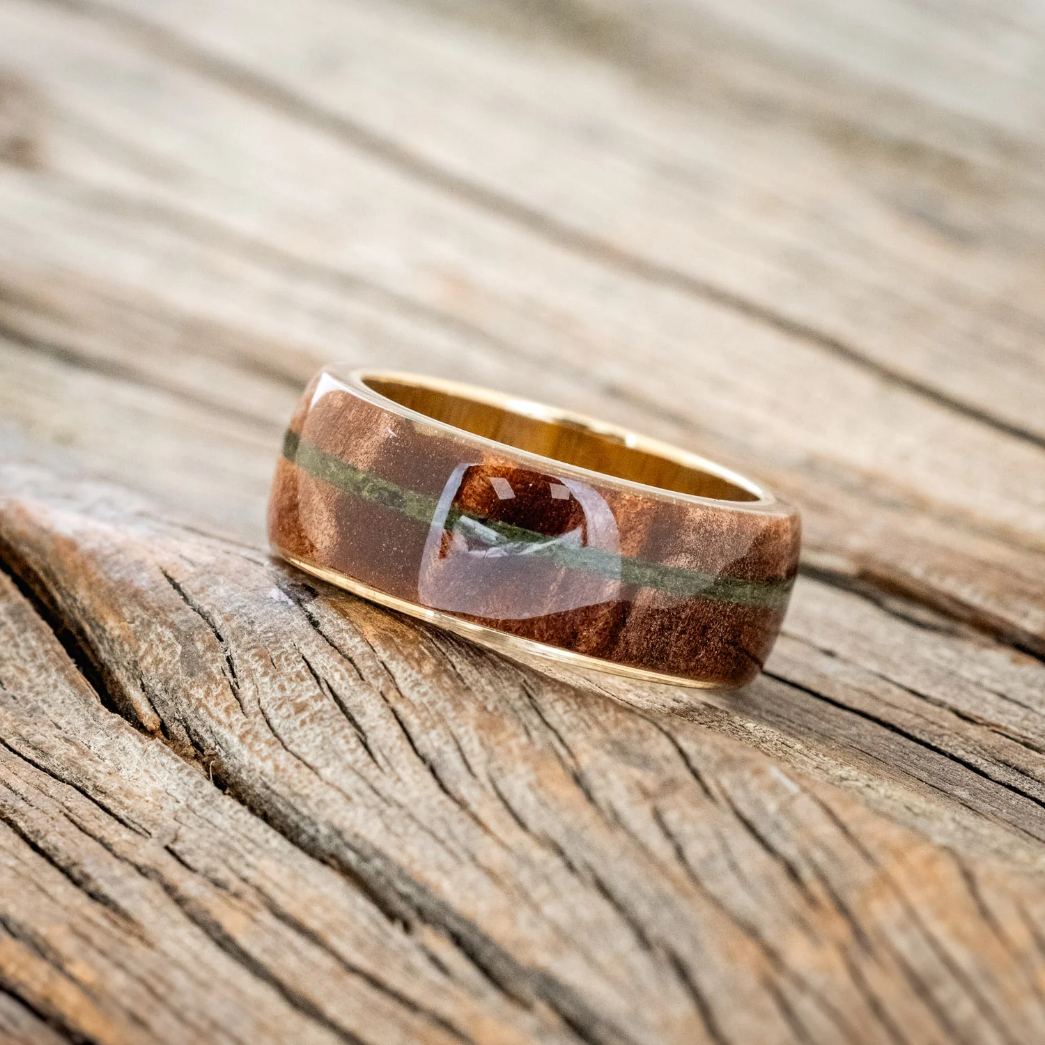 "REMMY" - REDWOOD & MOSS WEDDING RING - Image 15