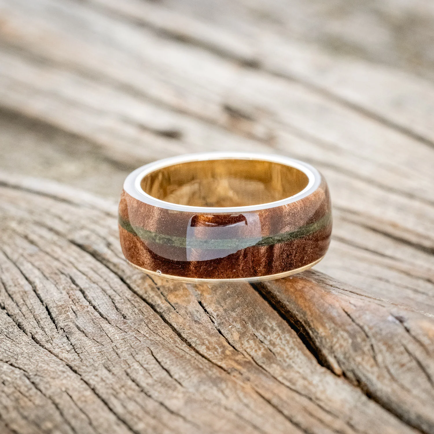 "REMMY" - REDWOOD & MOSS WEDDING RING - Image 16