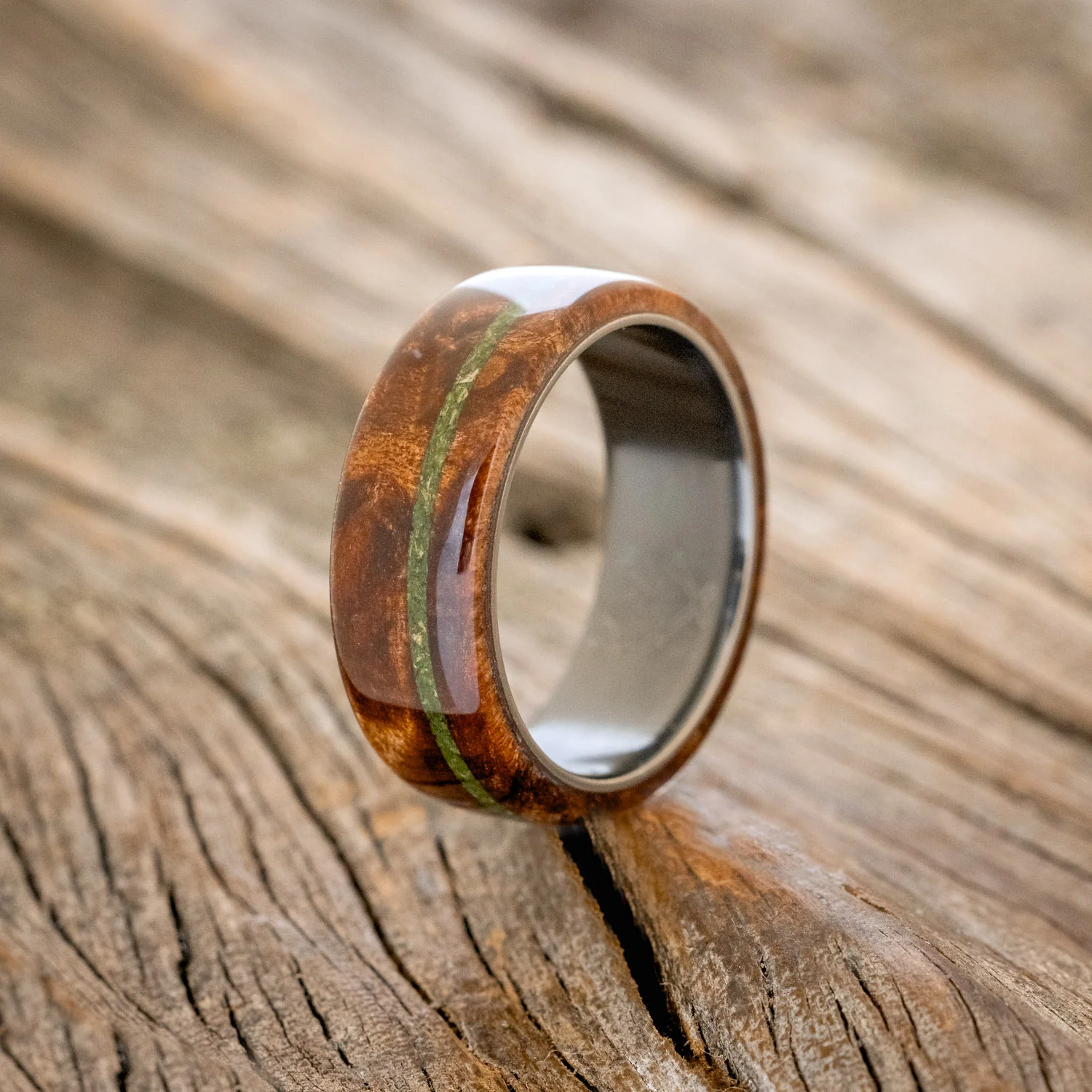 "REMMY" - REDWOOD & MOSS WEDDING RING - Image 5