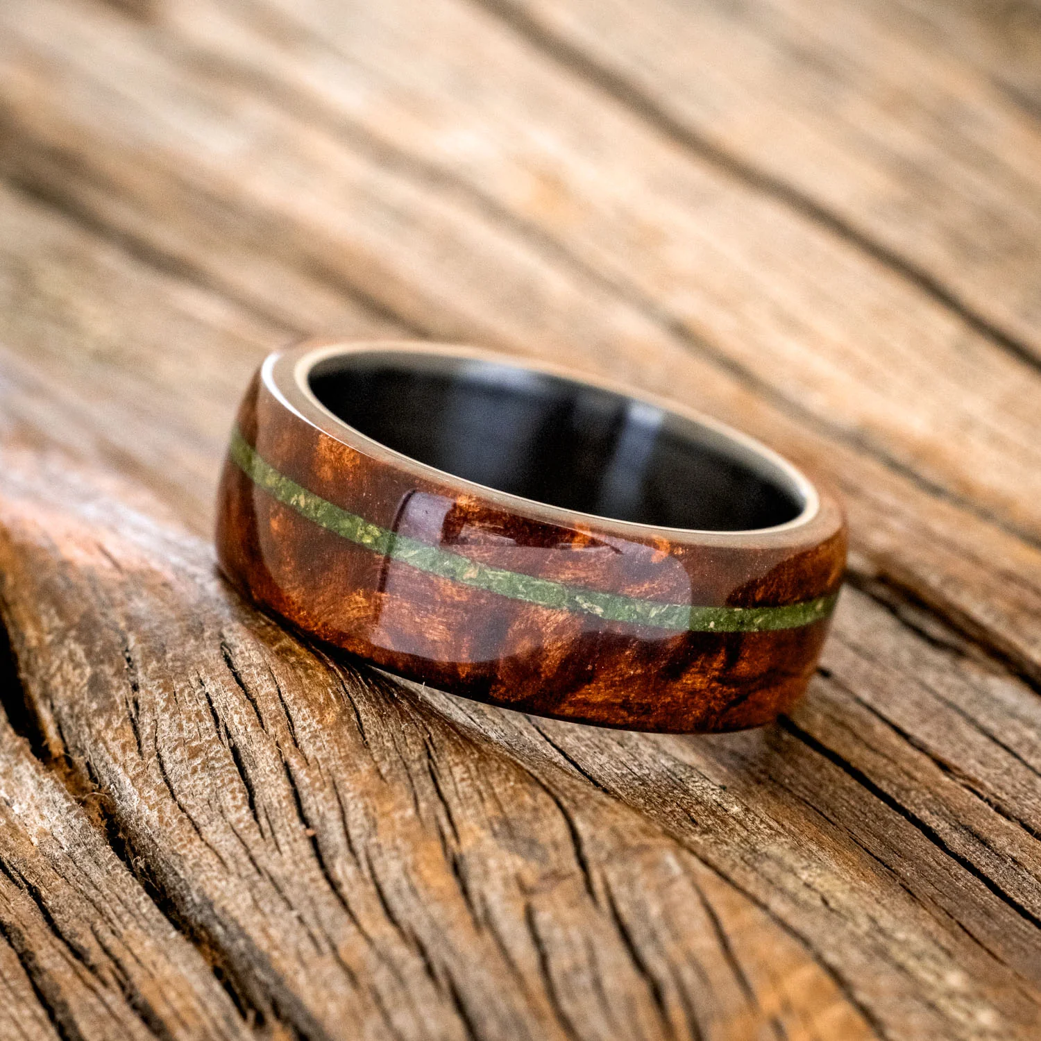 "REMMY" - REDWOOD & MOSS WEDDING RING - Image 6