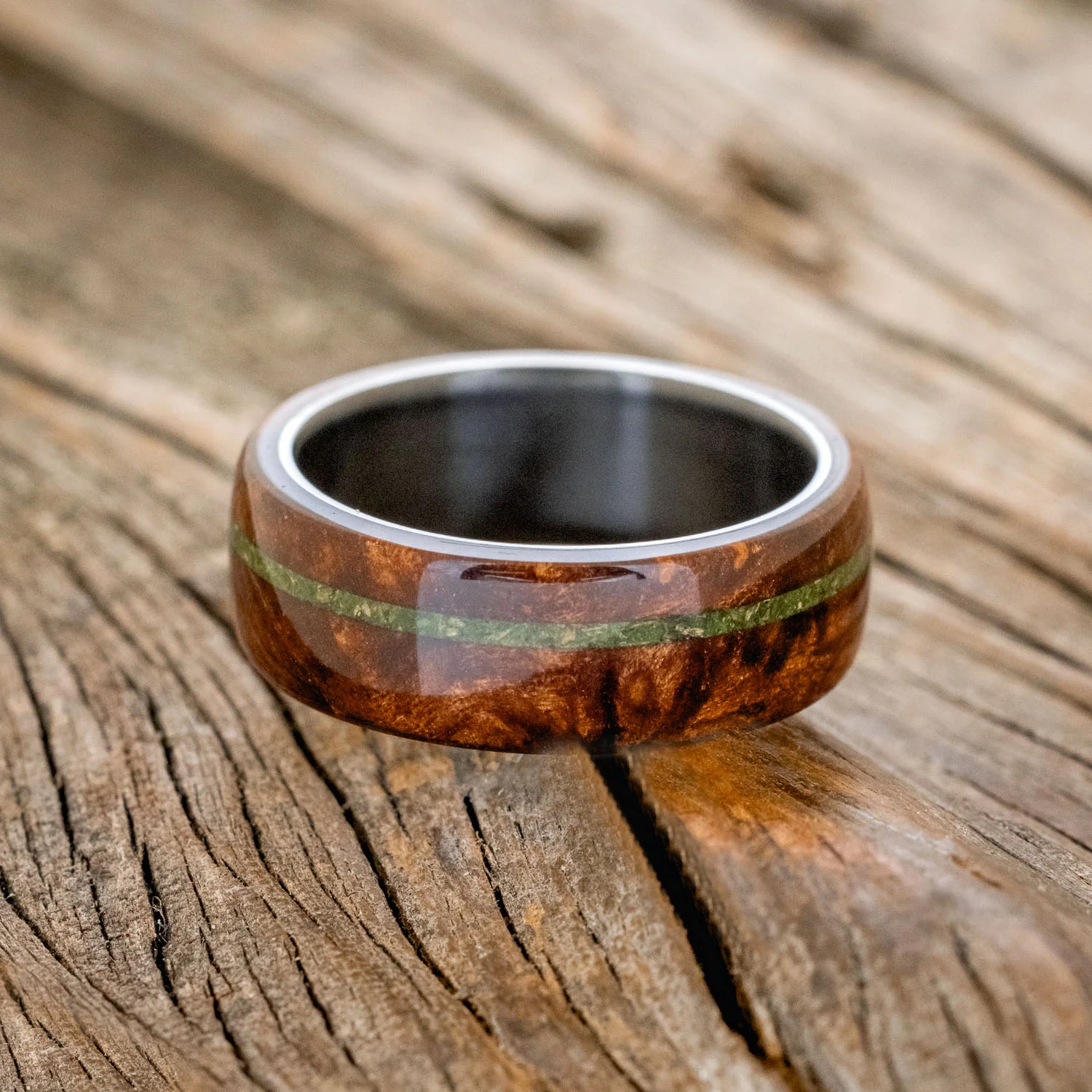 "REMMY" - REDWOOD & MOSS WEDDING RING - Image 7