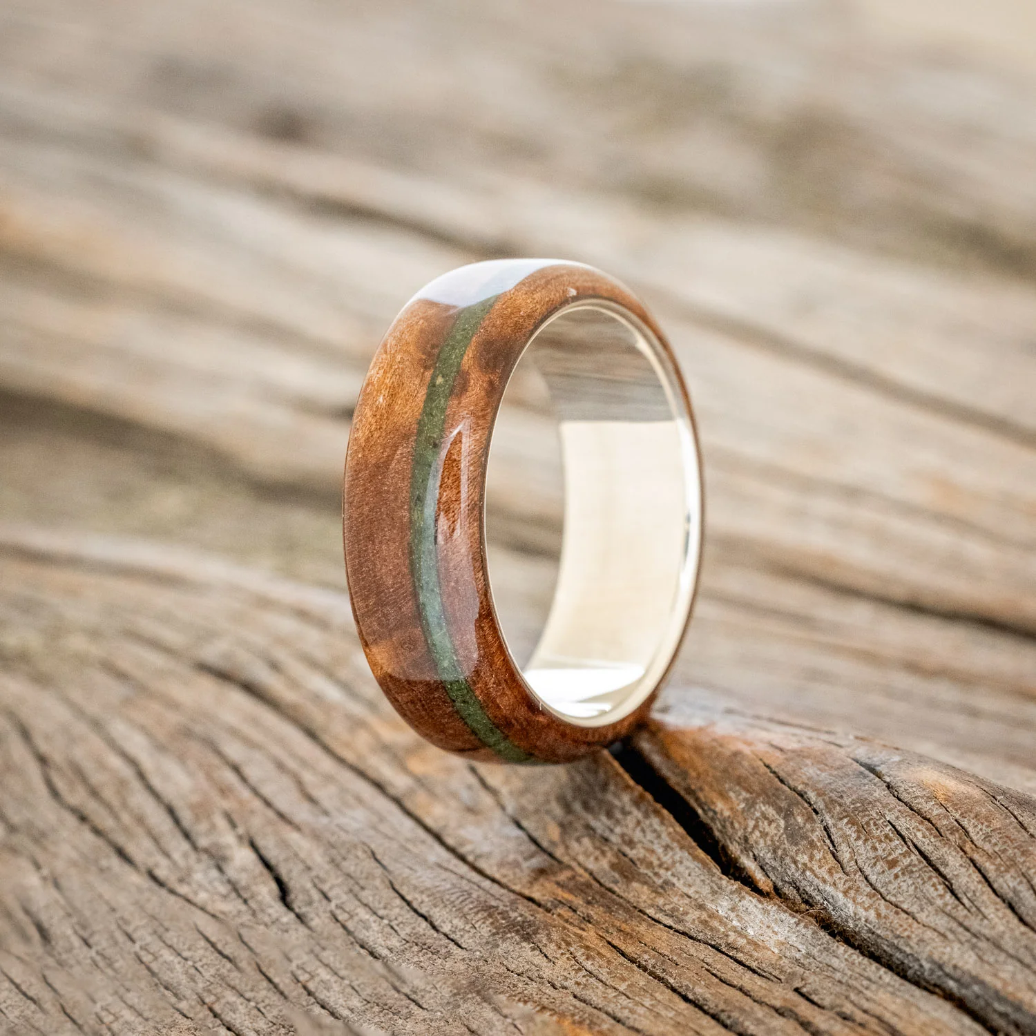 "REMMY" - REDWOOD & MOSS WEDDING RING - Image 8