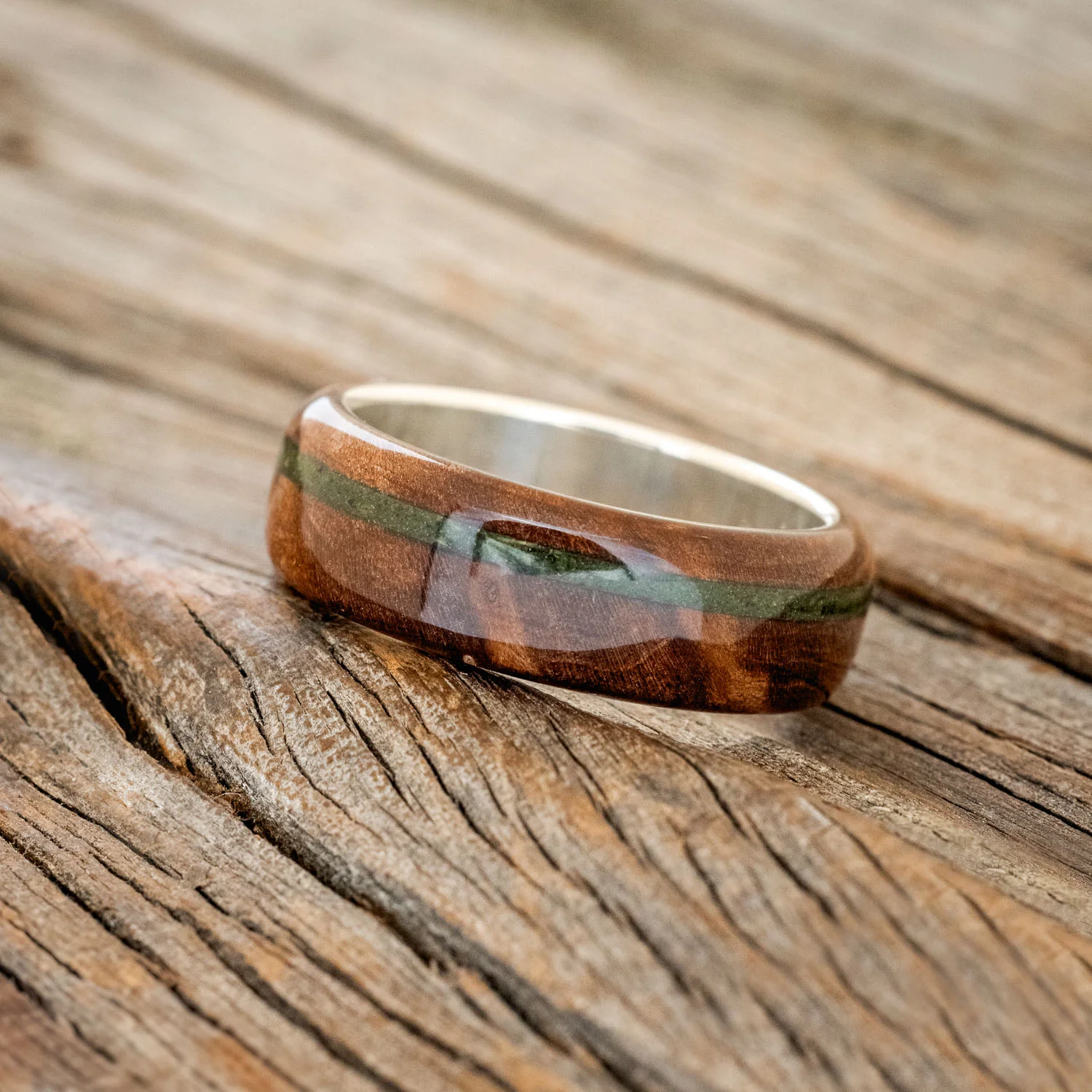 "REMMY" - REDWOOD & MOSS WEDDING RING - Image 9