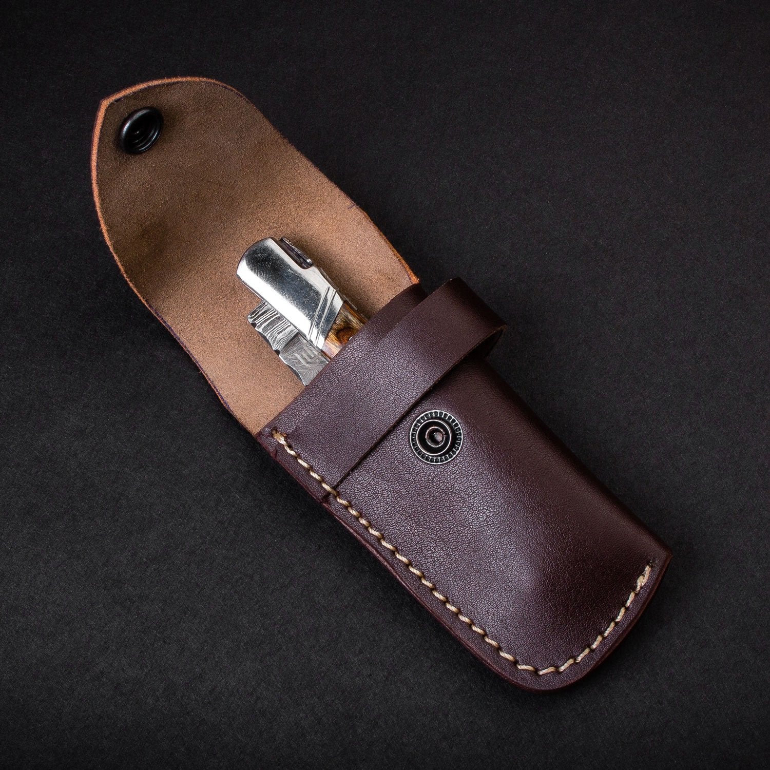 "RHONE RANGERS" - HANDMADE DAMASCUS STEEL FOLDING KNIFE WITH WINE CORKSCREW by Forseti Steel™ - Image 14