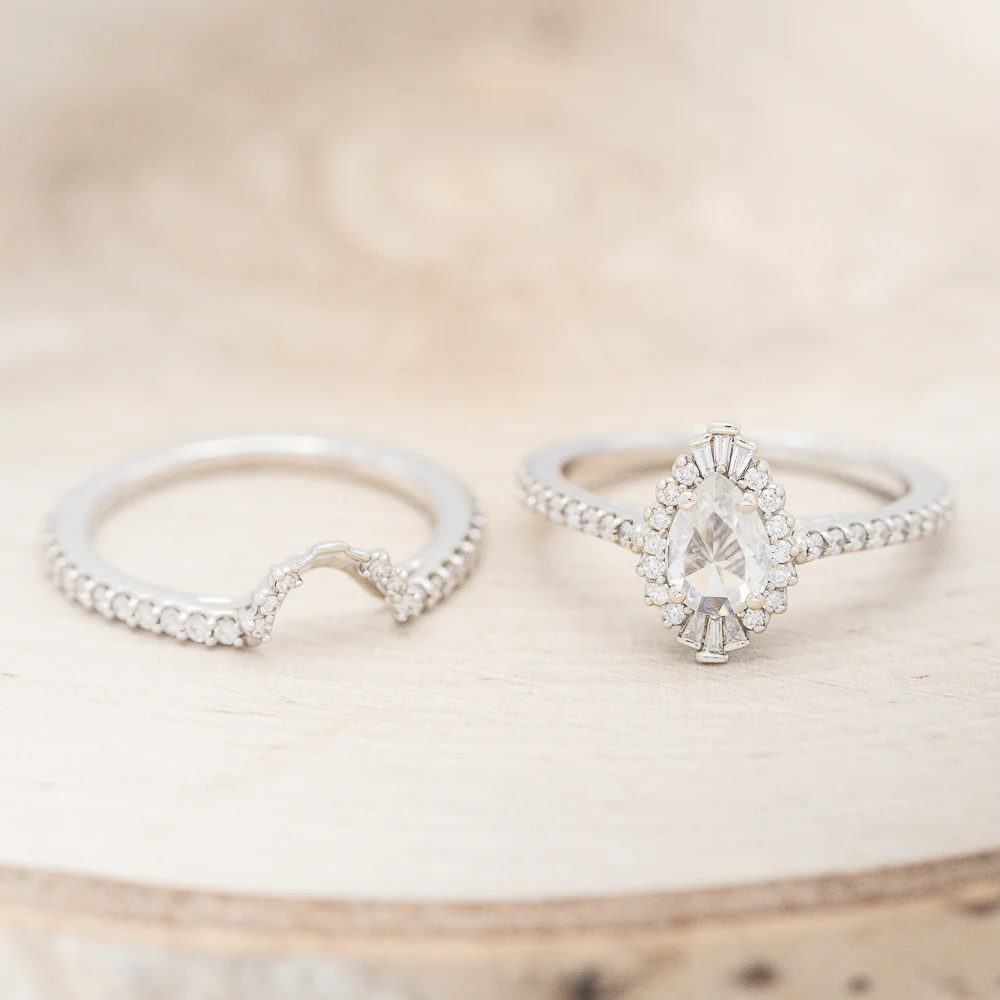"THEIA" - PEAR CUT MOISSANITE ENGAGEMENT RING WITH DIAMOND TRACER - Image 7