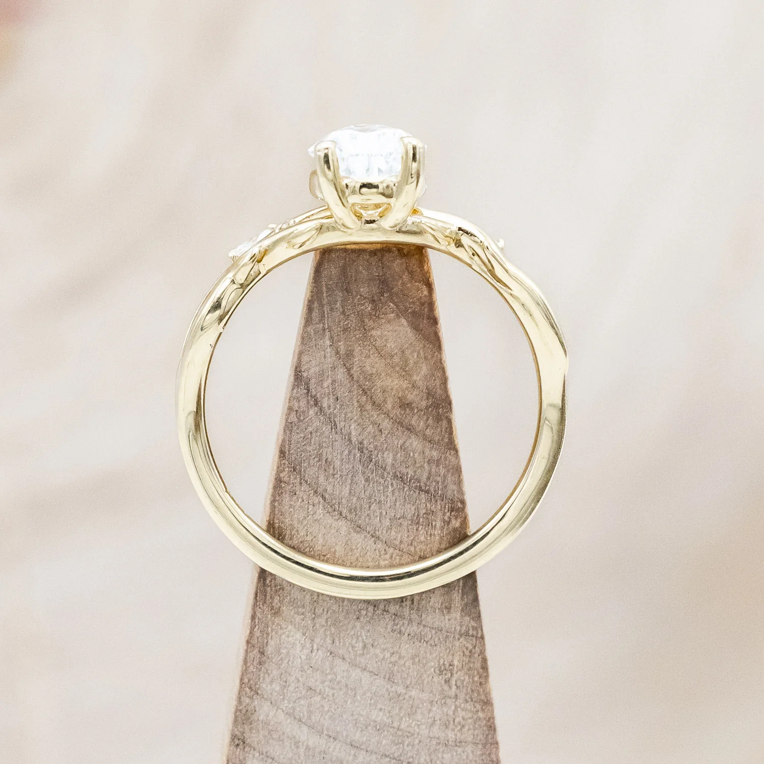ONE-OF-A-KIND - "TRISTAN" - PEAR CUT LAB-GROWN DIAMOND ENGAGEMENT RING WITH DIAMOND ACCENTS & BRANCH-STYLE BAND - Image 8