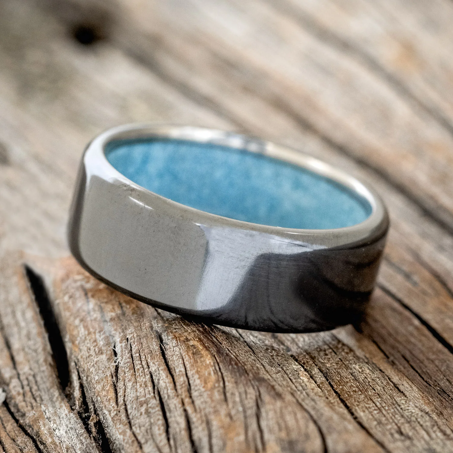 TURQUOISE LINED WEDDING BAND - Image 15