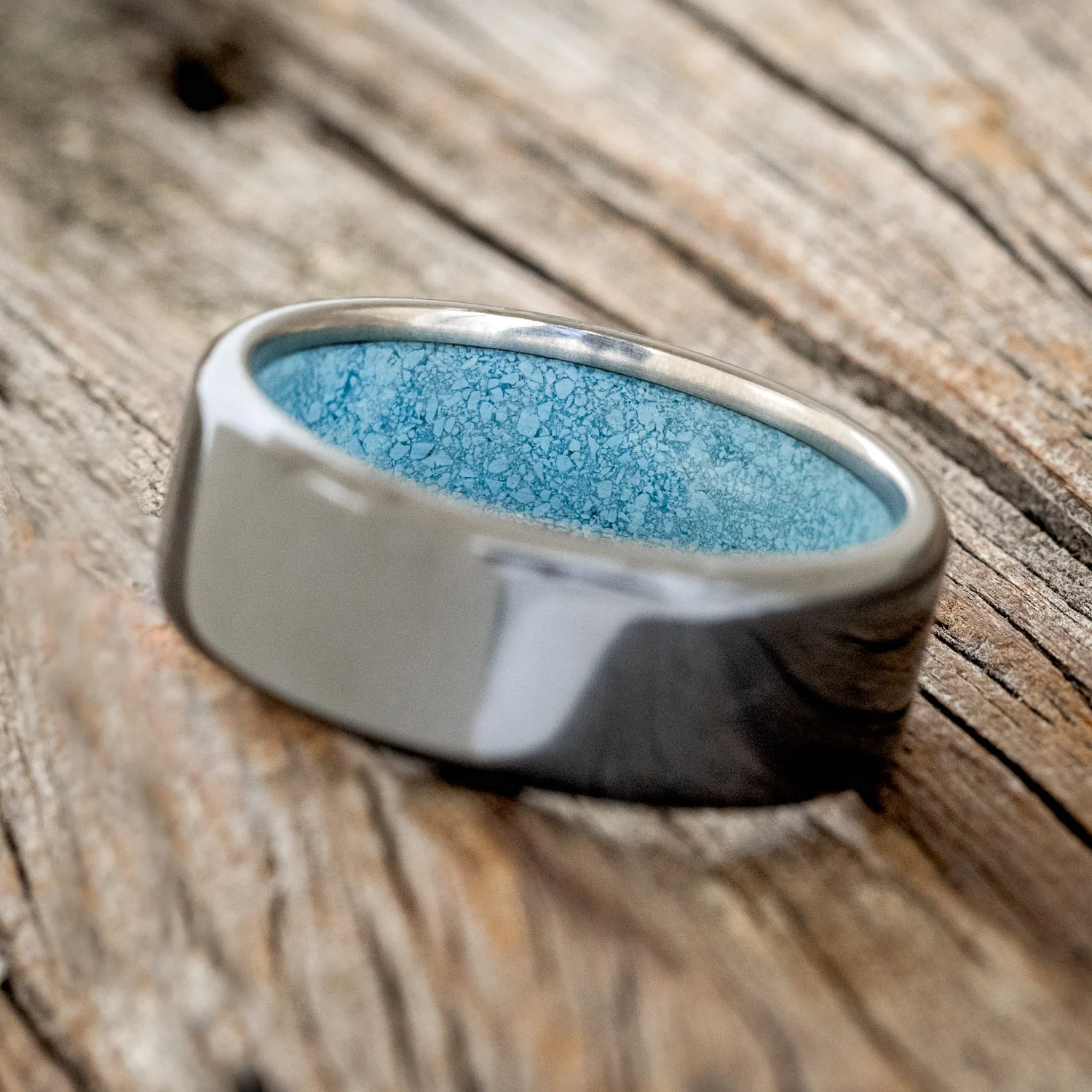 TURQUOISE LINED WEDDING BAND - Image 16