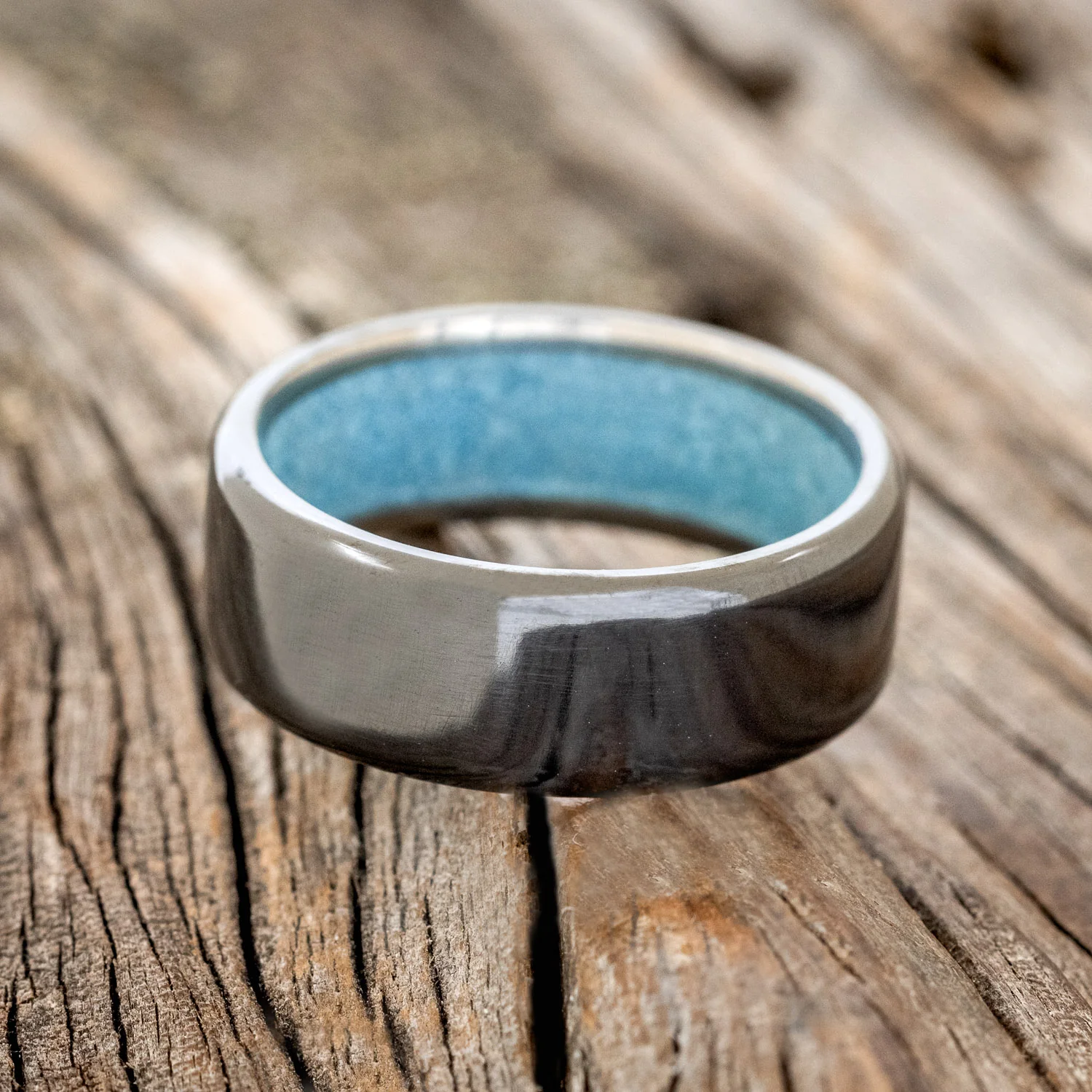 TURQUOISE LINED WEDDING BAND - Image 17