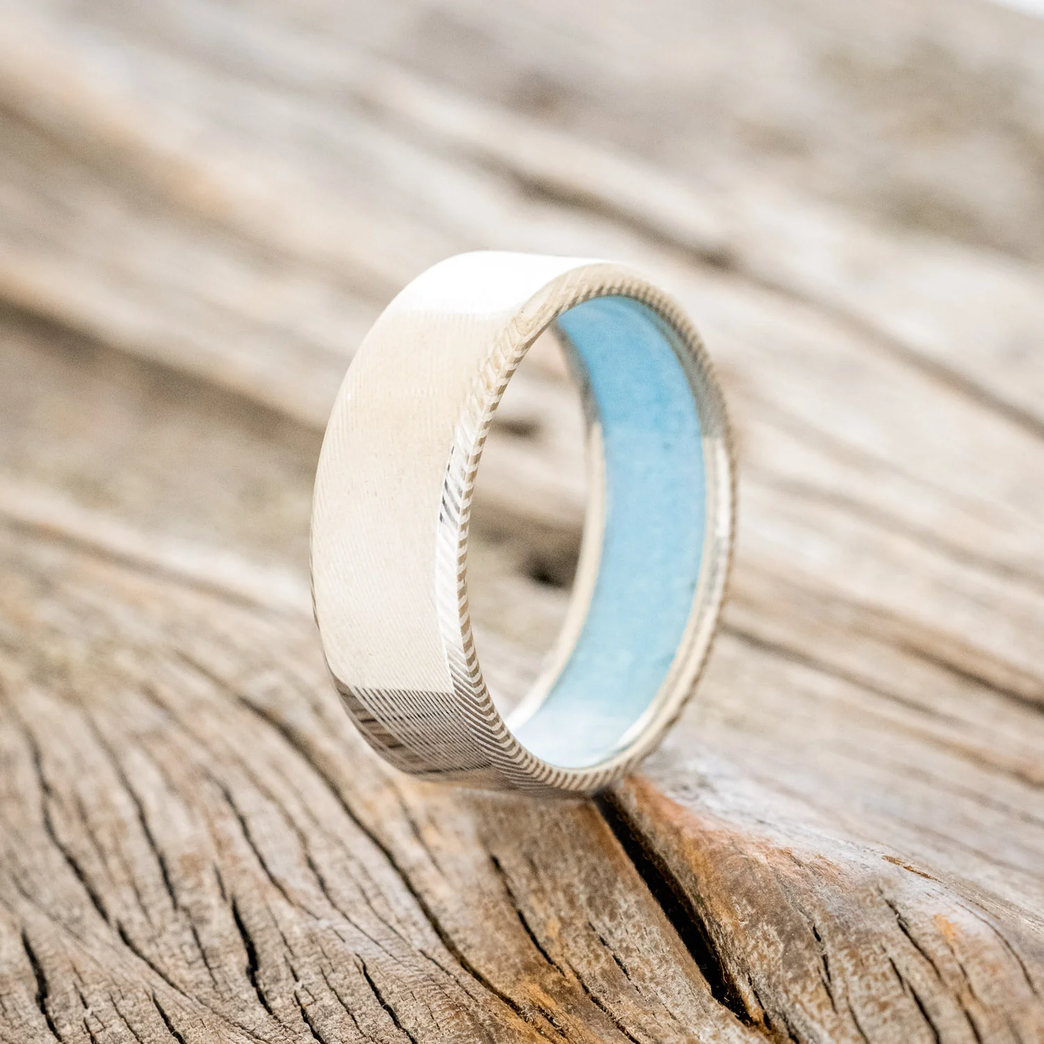 TURQUOISE LINED WEDDING BAND - Image 19