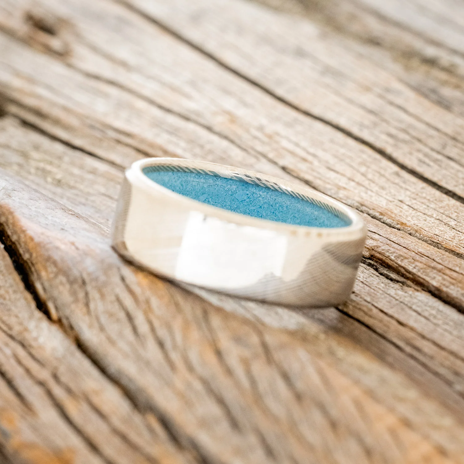 TURQUOISE LINED WEDDING BAND - Image 20