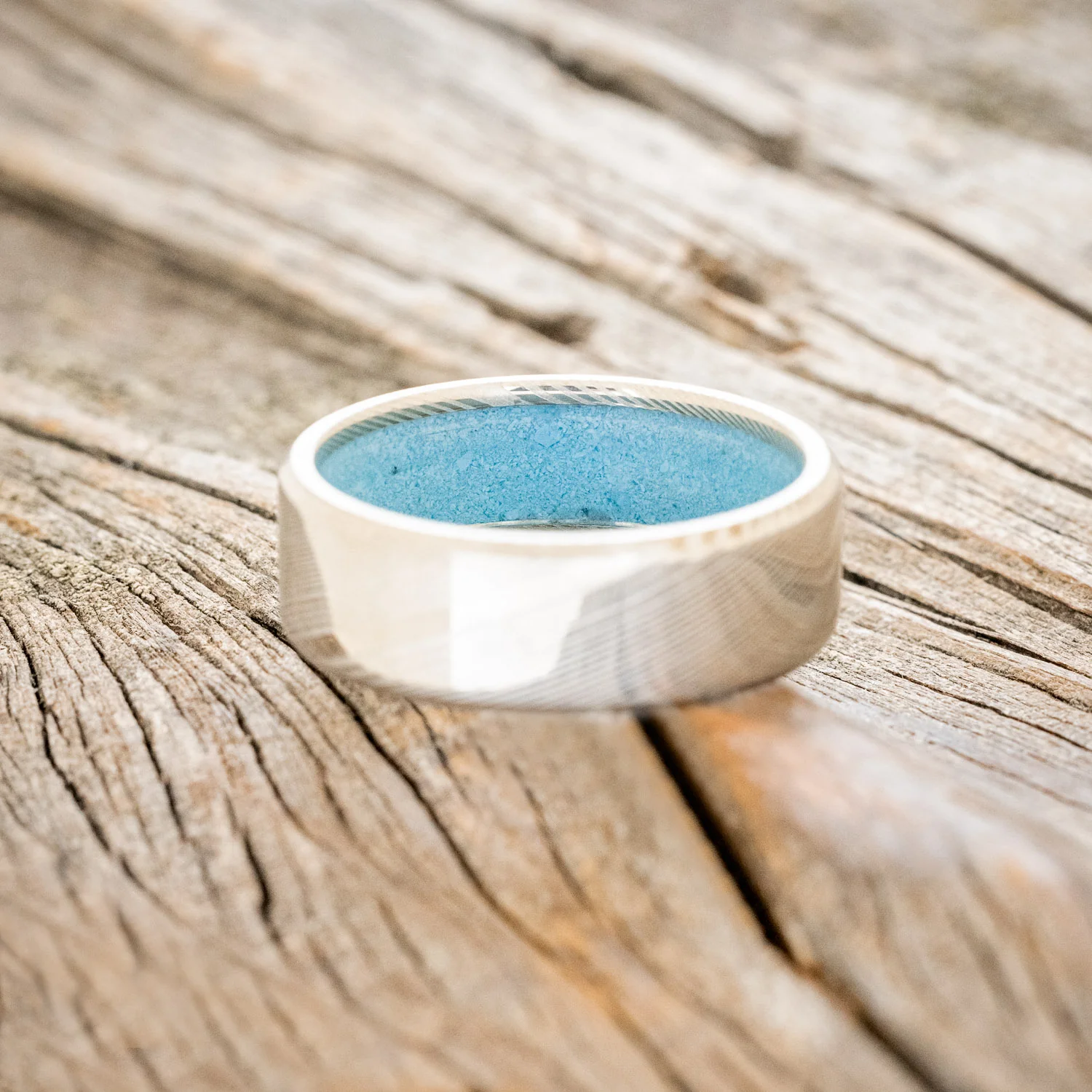 TURQUOISE LINED WEDDING BAND - Image 21