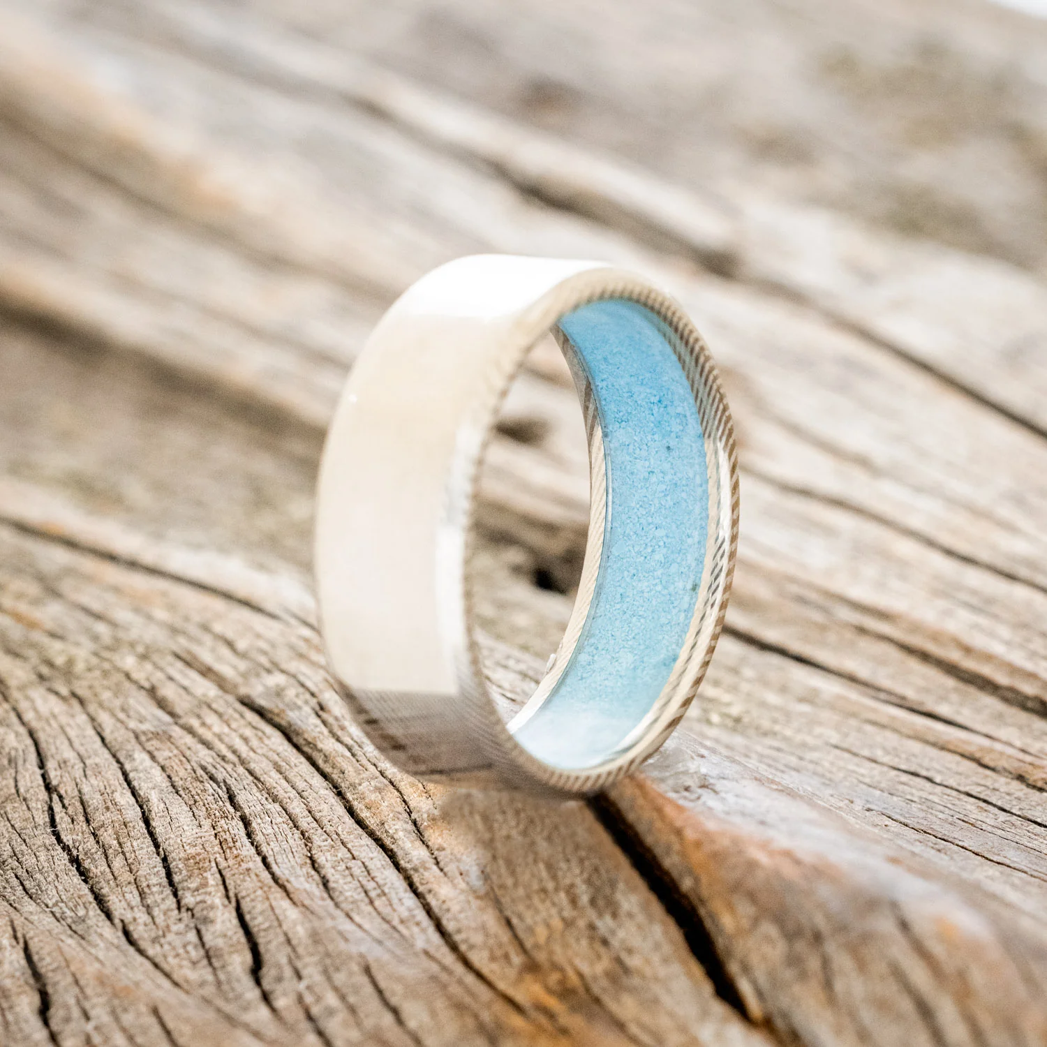 TURQUOISE LINED WEDDING BAND - Image 22