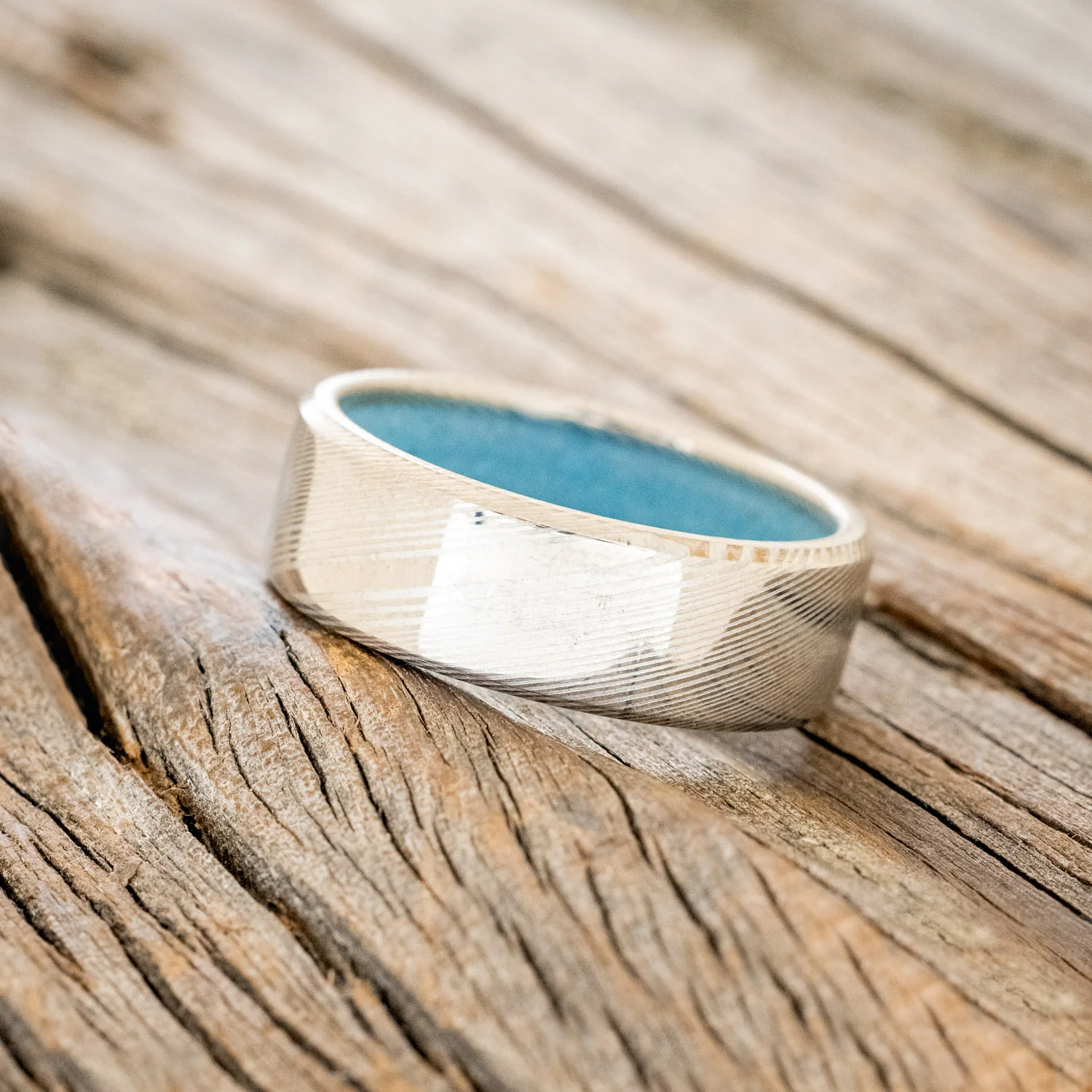 TURQUOISE LINED WEDDING BAND - Image 23