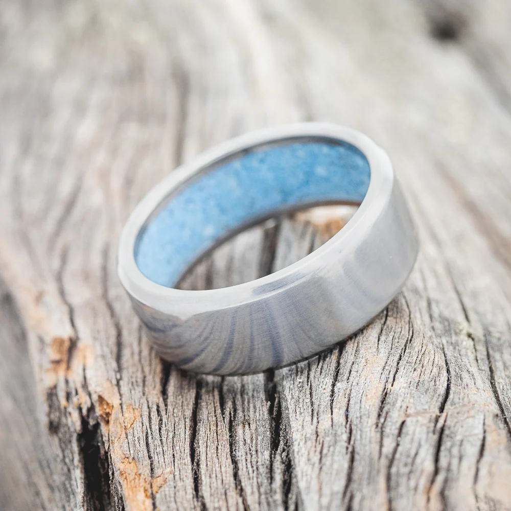 TURQUOISE LINED WEDDING BAND - Image 5