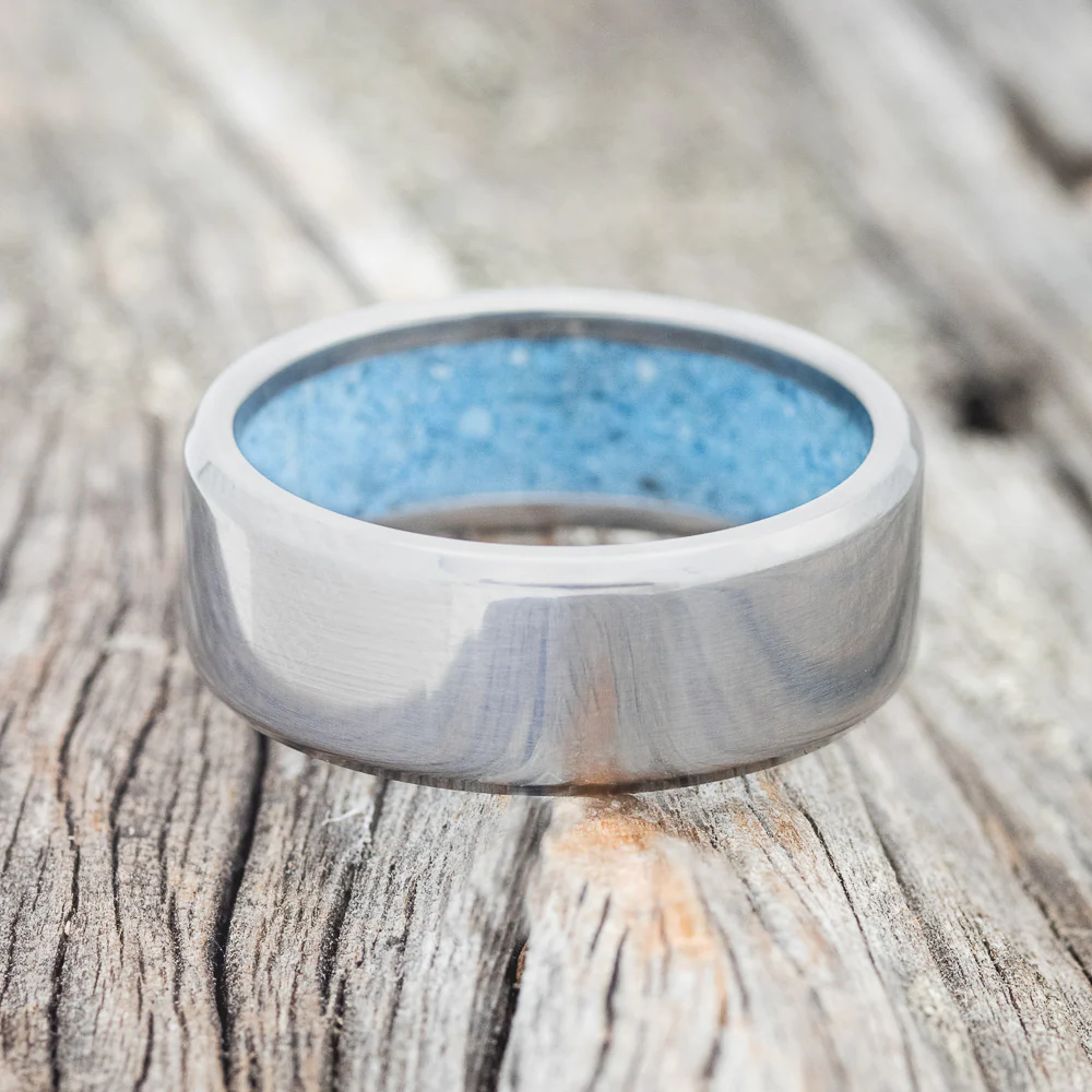TURQUOISE LINED WEDDING BAND - Image 7