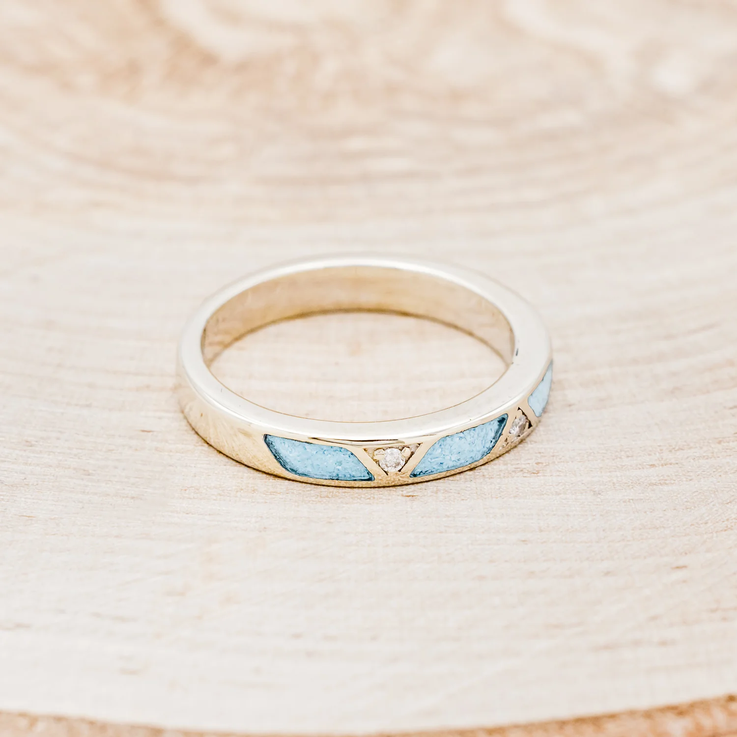 TURQUOISE STACKER WITH DIAMOND ACCENTS - Image 3
