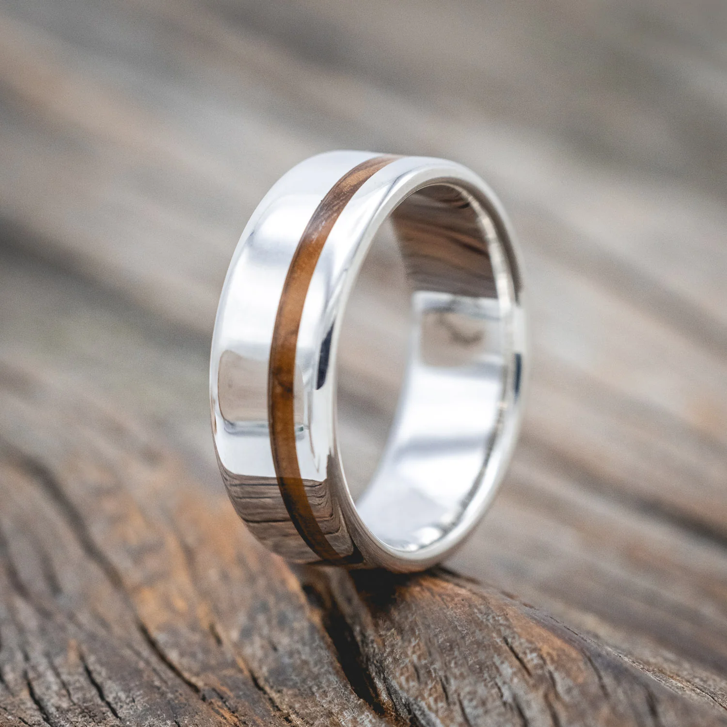 "VERTIGO" - BETHLEHEM OLIVE WOOD WEDDING BAND - Image 10