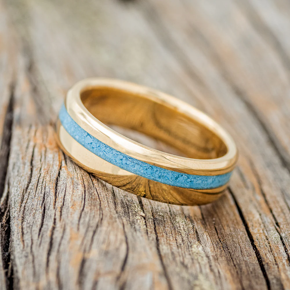 "VERTIGO" - TURQUOISE WEDDING RING - Image 11
