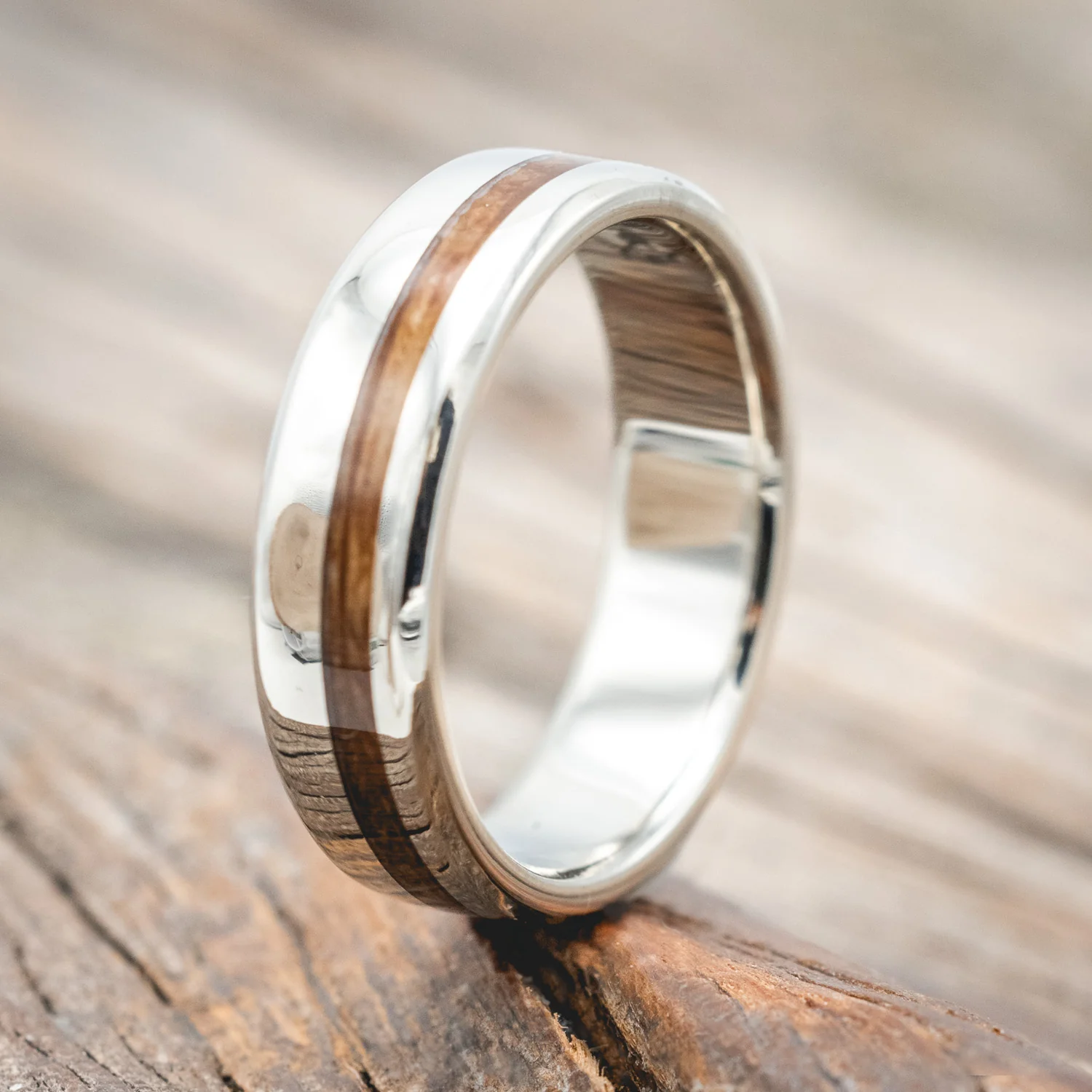 "VERTIGO" - WHISKEY BARREL OAK WEDDING BAND - Image 19