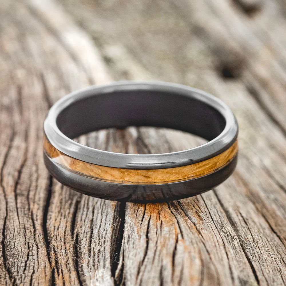 "VERTIGO" - WHISKEY BARREL OAK WEDDING BAND - Image 9